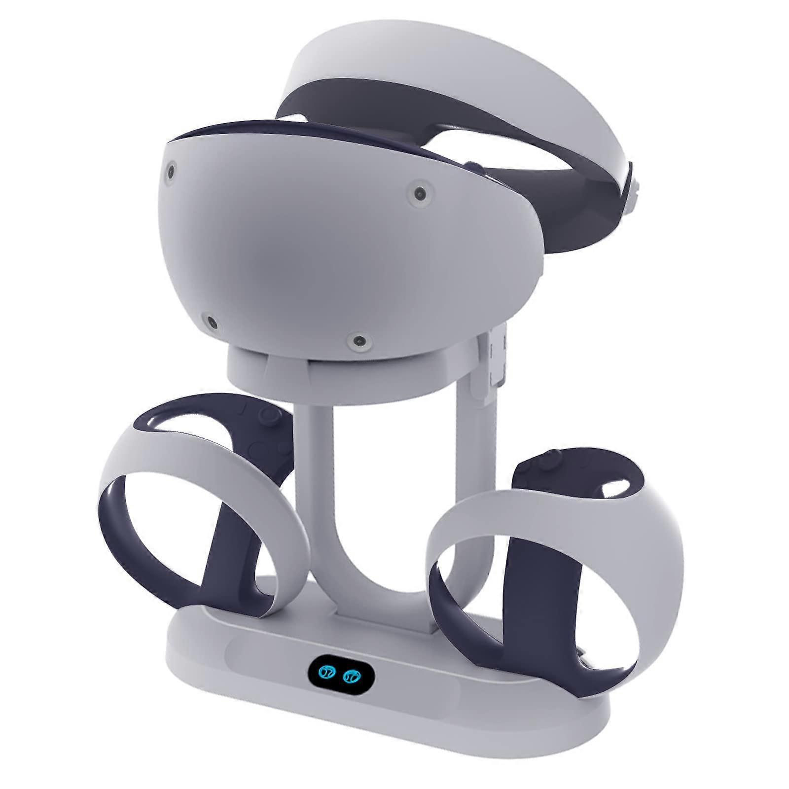 Charging Station with LED Indicator and Headset Stand for Dual Fast Charge for PSVR2 Controller