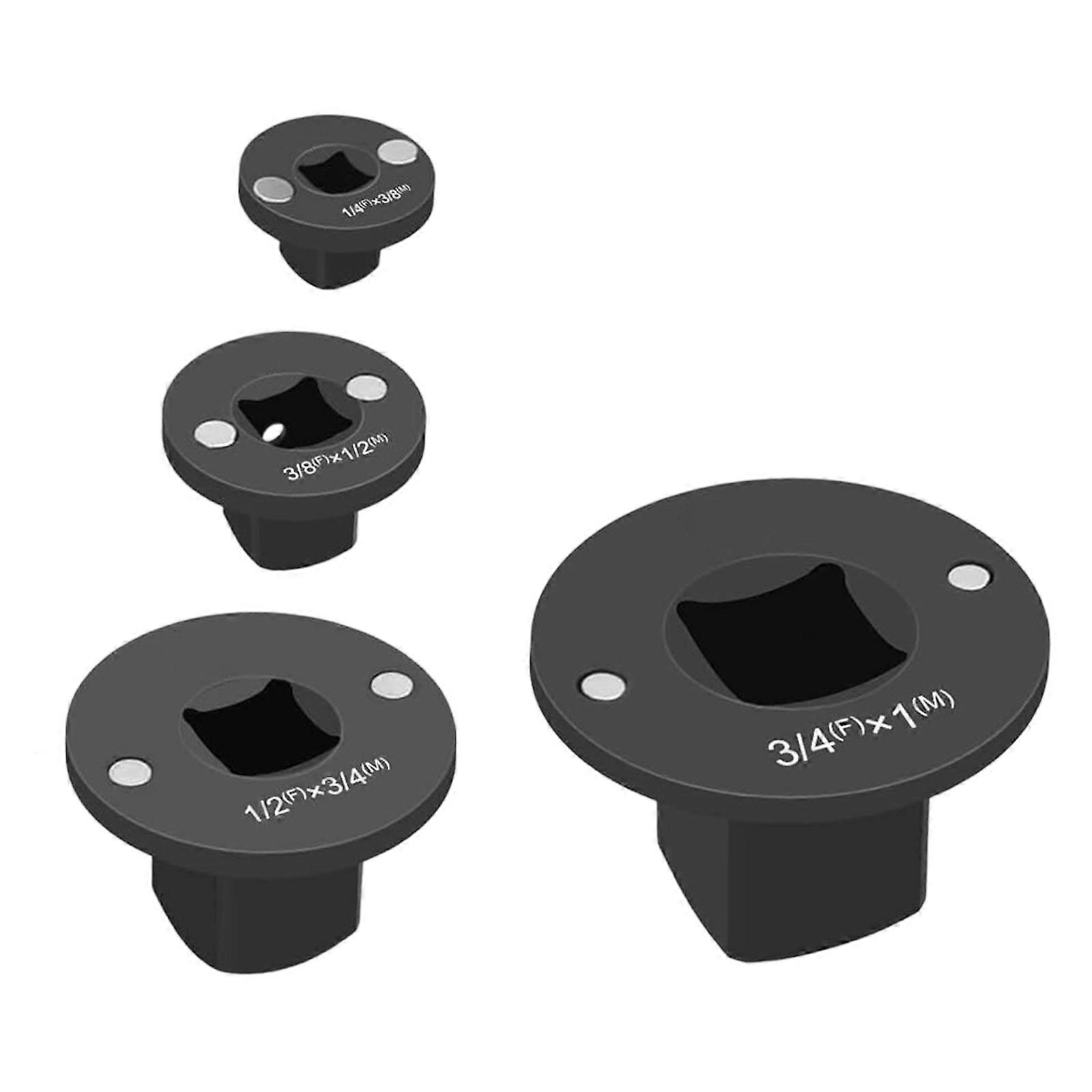 Pack of 4 Low Profile Impact Socket Adapters Set for Ratchet Tool High Strength Carbon Steel Ideal for Professional Mechanics and DIY Projects