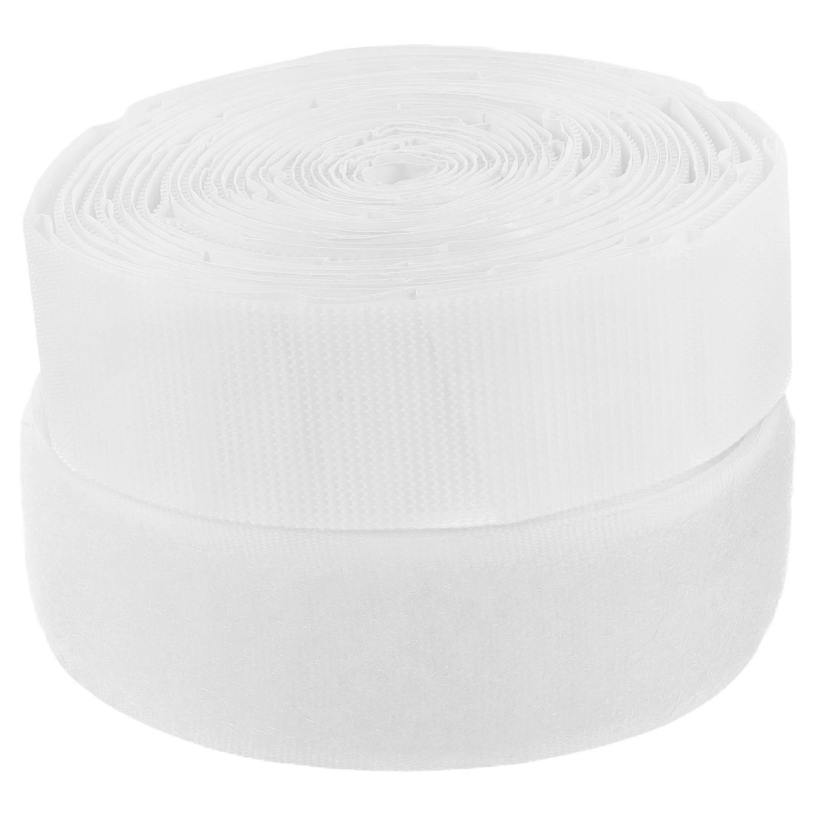 White Hook and Loop Tape for Home Curtain Fastening Strong Adhesive 1 Roll