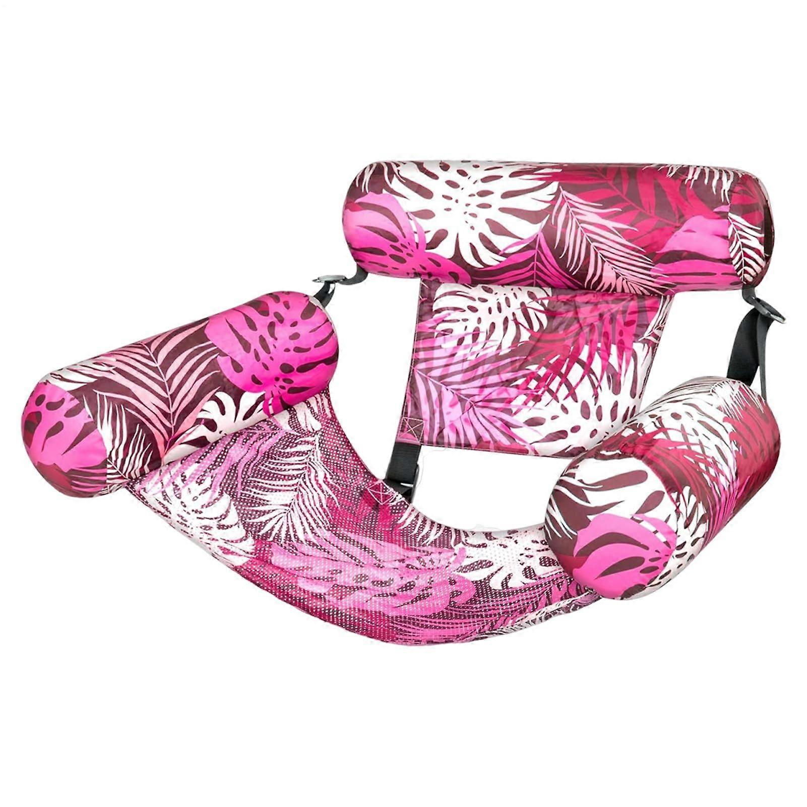 Pool Float Inflatable Lounger with Foldable Lightweight Design for Adults Lake Beach Backyard Pink