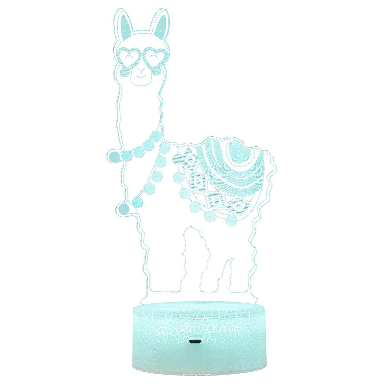 3D Alpaca Night Light Creative Desktop Lamp Decorative Lighting 1Pcs