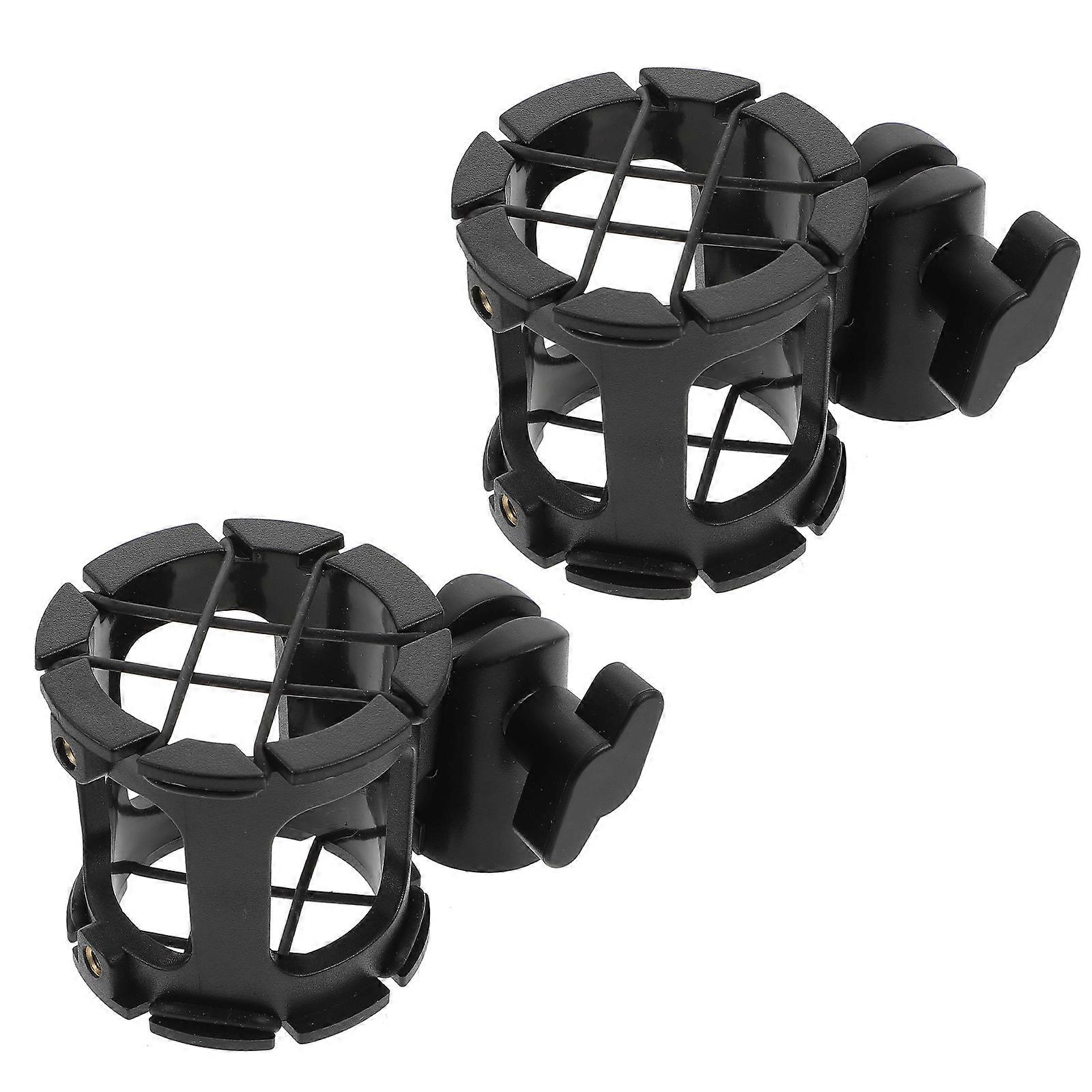 Desktop Shockproof Honeycomb Design Mic Storage Holder for 2Pcs