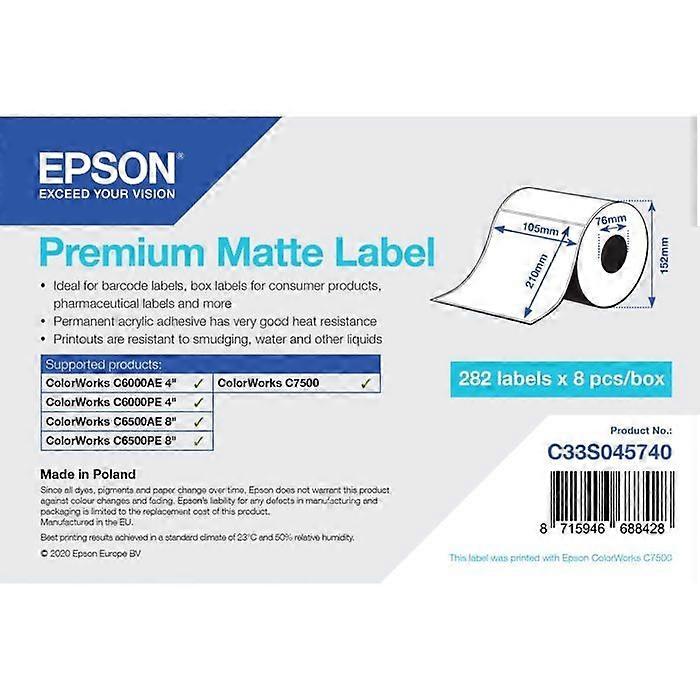 Printer Labels - Epson - C33S045740 - Rectangular - Alloy Steel - 282 units
