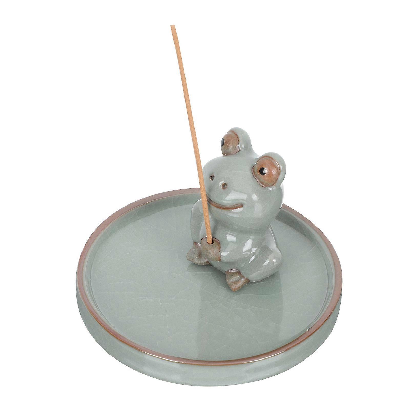 Ceramic Incense Holder Frog-Shaped Line Incense Stand Decorative Burner