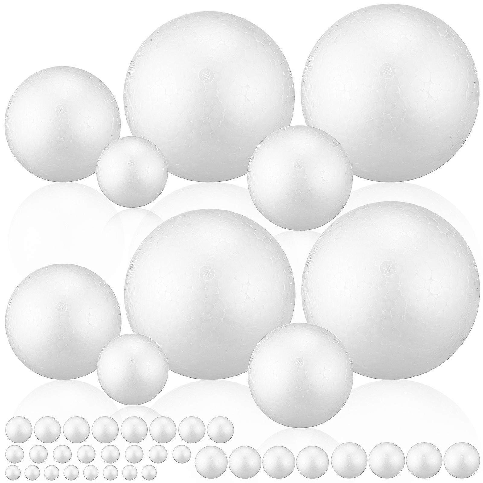 Polystyrene Balls Craft Diy Household Decorations Artists Crafters Decorators Multiple Sizes 40Pcs