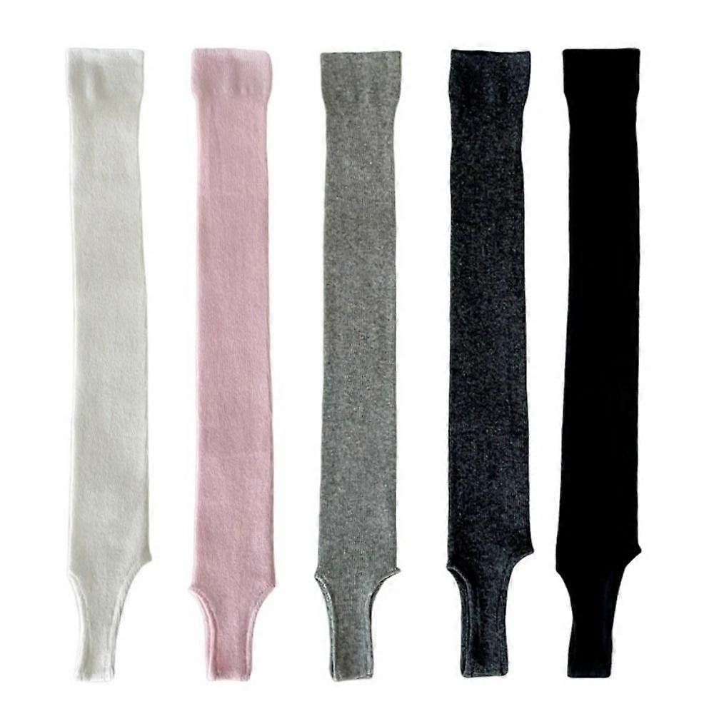 white-Knee-high socks, thick, simple, with vertical stripes, ballet style, solid color, breathable, for summer