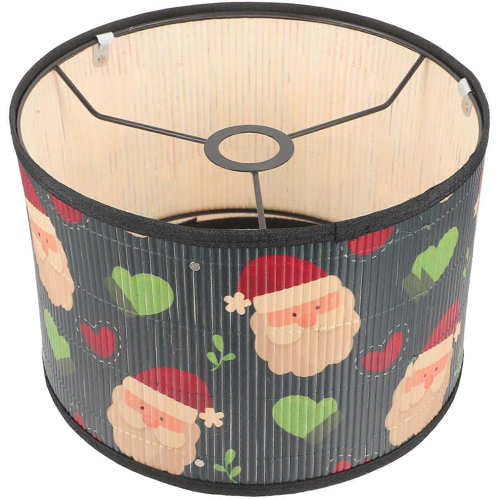 Diffuse Lighting Bamboo Lamp Cover 2Pcs Ceiling Mounted Shade Home Decoration Simple Style 30X30CM