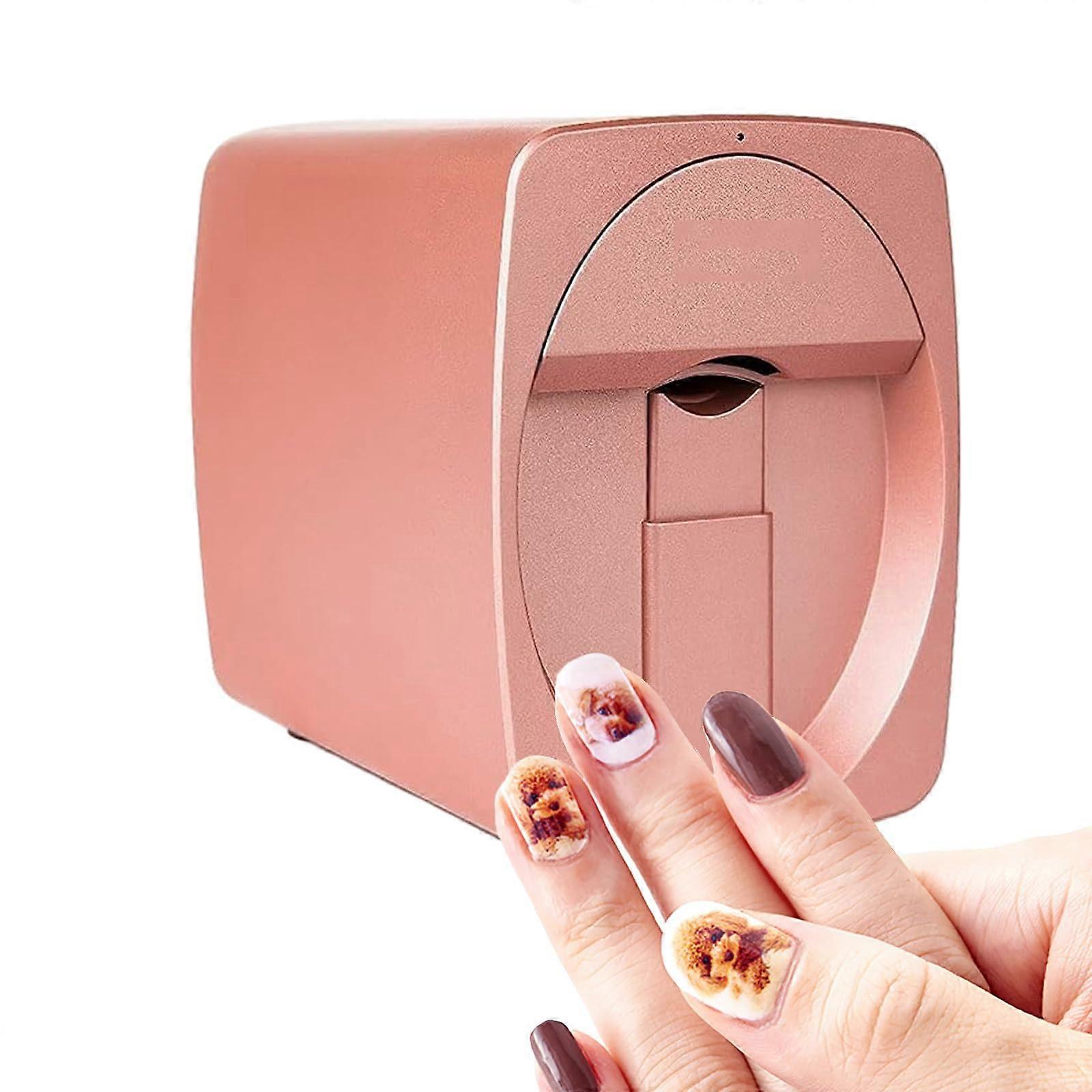 Rose Gold Digital Nail Art Printer with App Editing, 2400DPI  Resolution, 30s Fast Printing