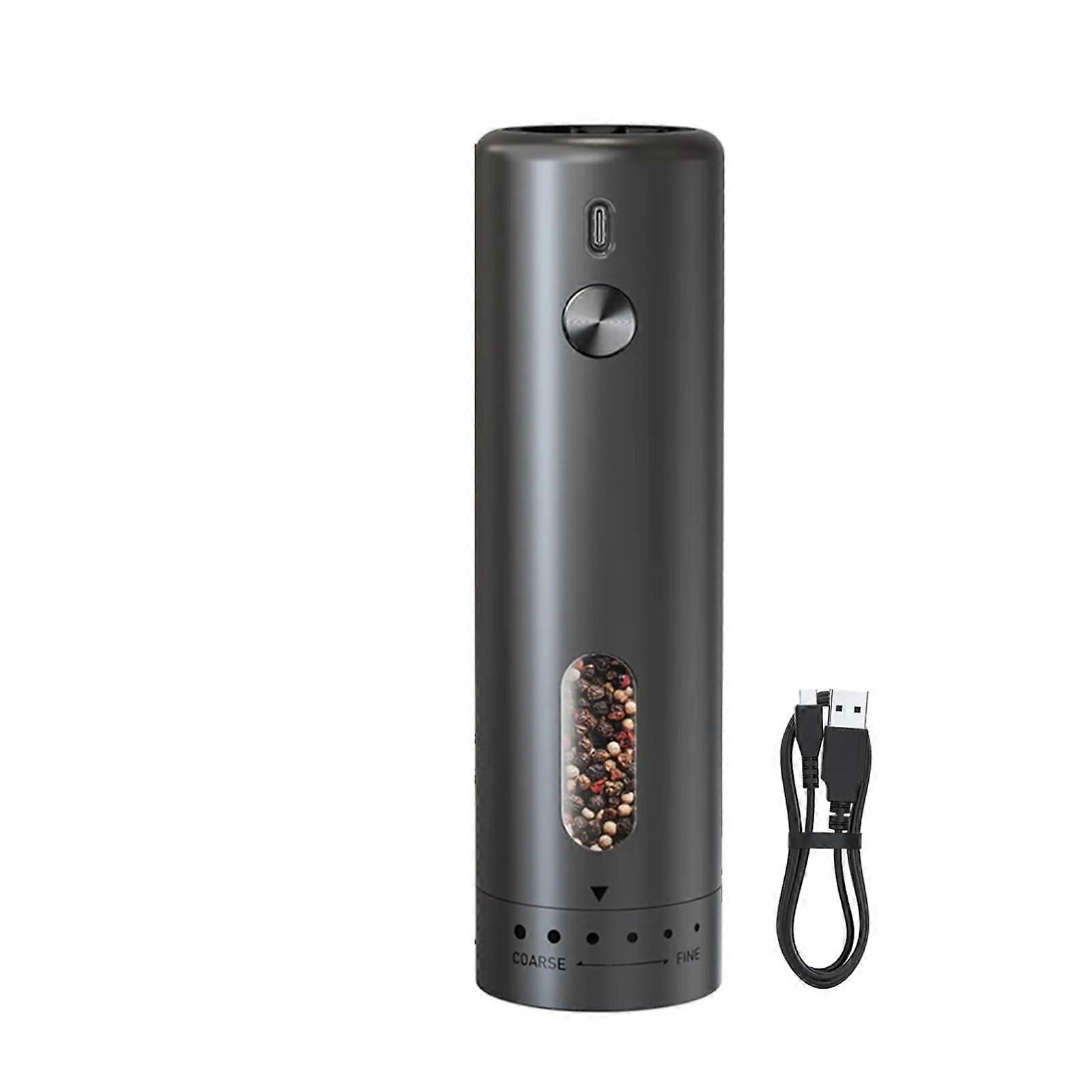 Electric Pepper Grinder Rechargeable Salt and Pepper Mill with Adjustable Grind Size for Kitchen
