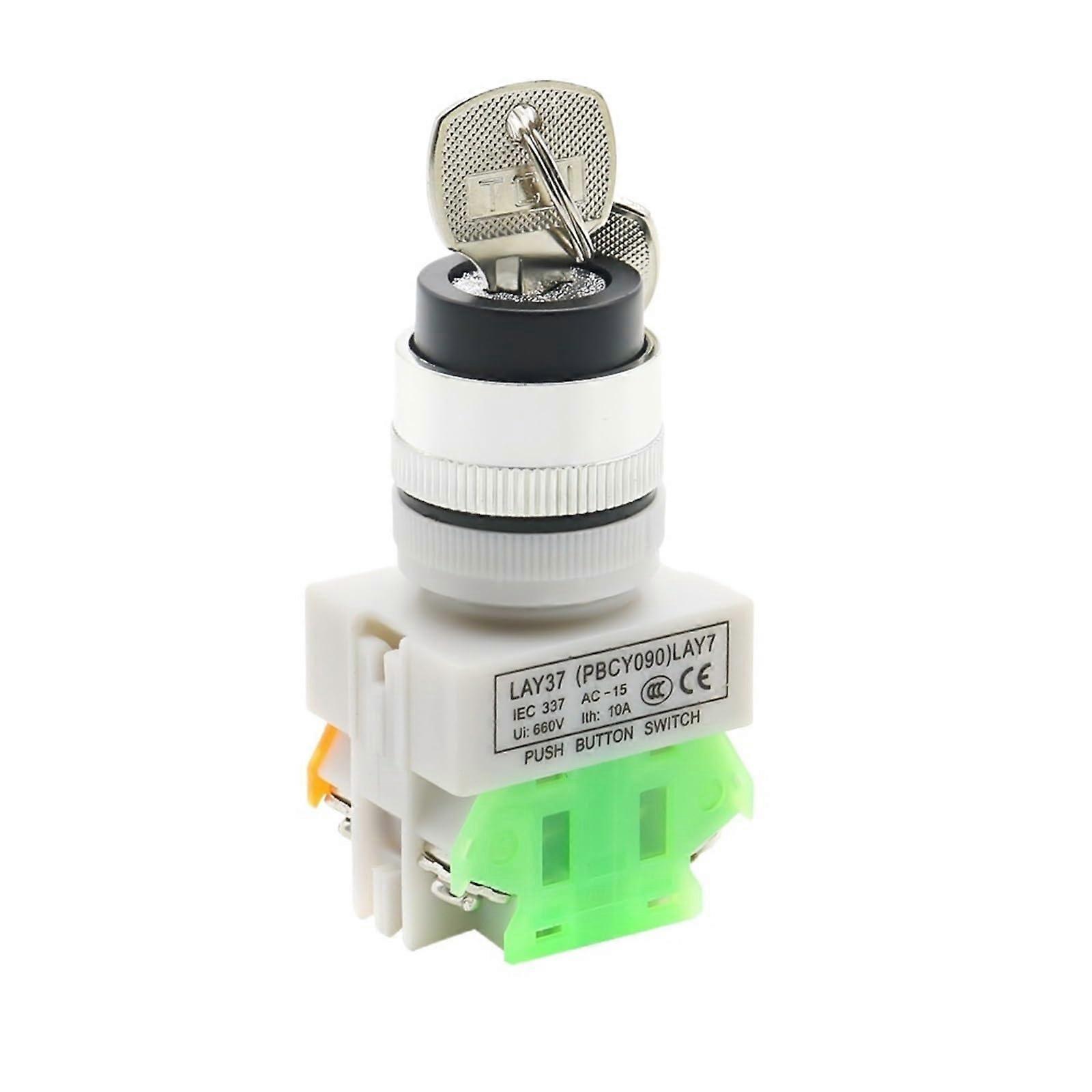 22mm Selector Switch 2 Position SelfLocking Rotary Switch 1NO 1NC Dual Contact  Voltage