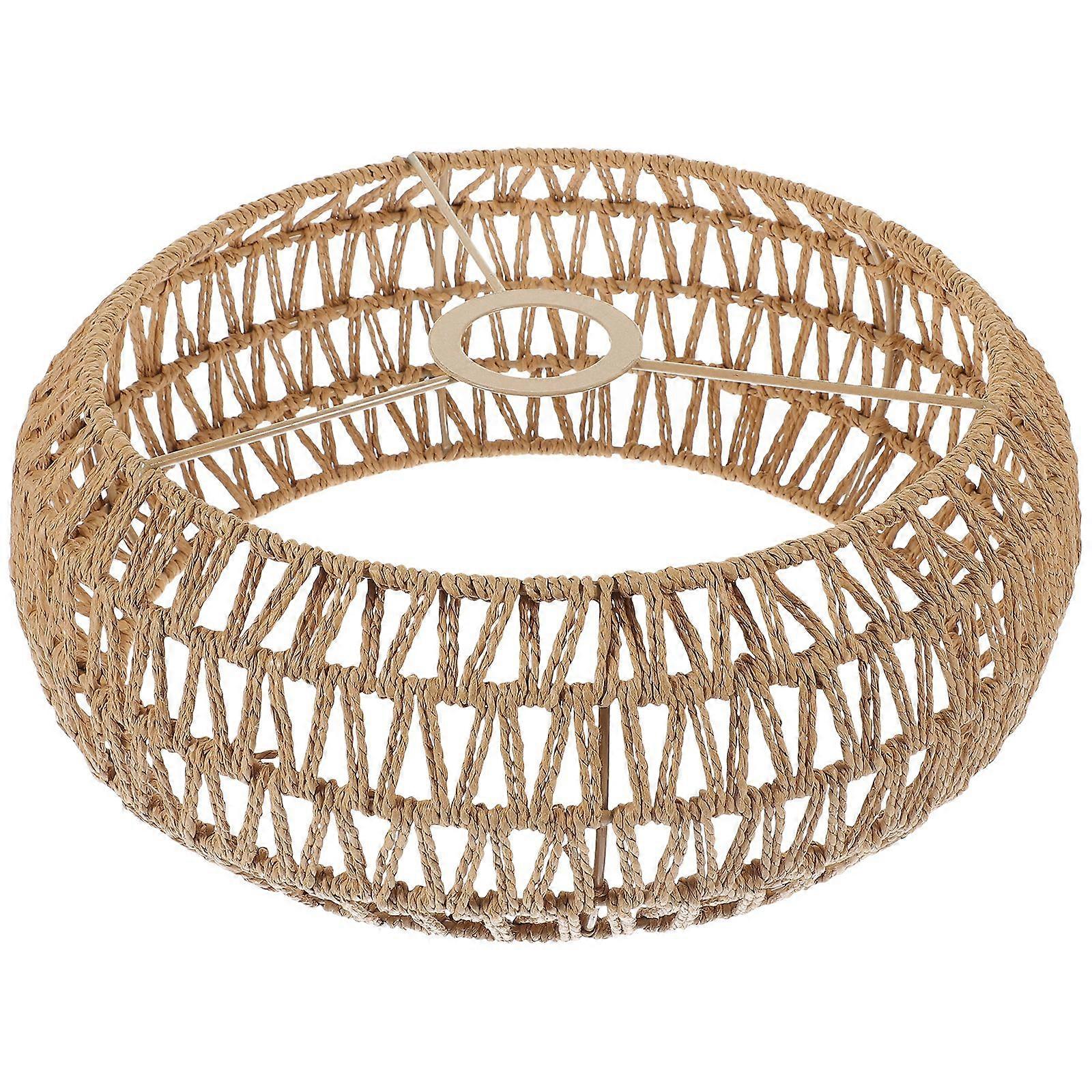 Hemp Rope Woven Lampshade E27 Woven Lamp Shade Rustic Ceiling Lampshade