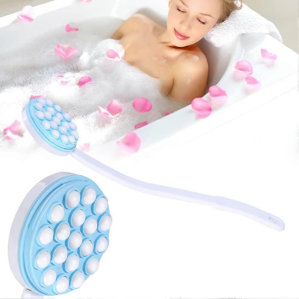 Back Lotion Applicator with Massage Rollers, Long Handle Bath Brush for Even Lotion Distribution