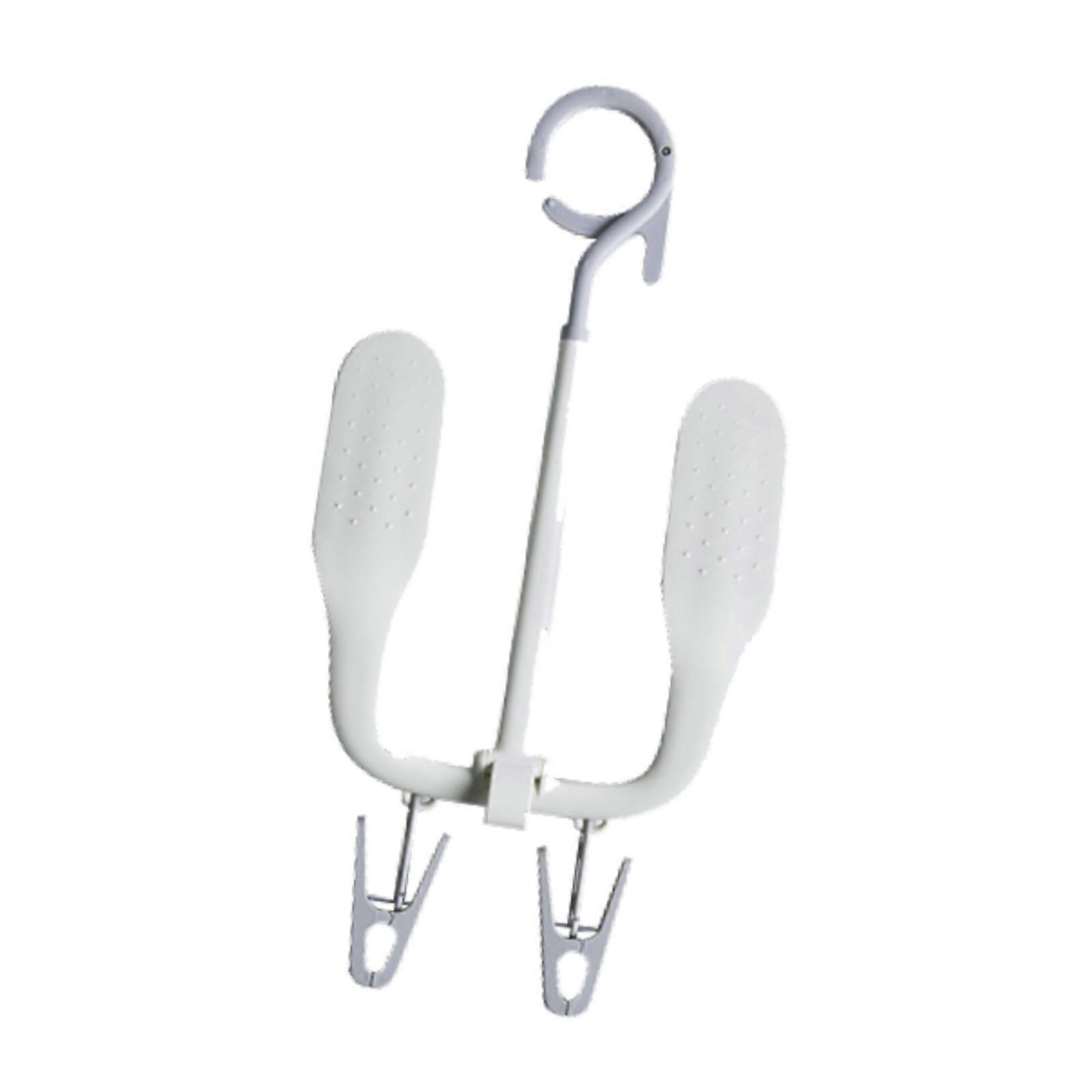 Shoe Drying Rack 360° Rotating with Clips Space Saving Vertical Hanging Organizer for Balcony