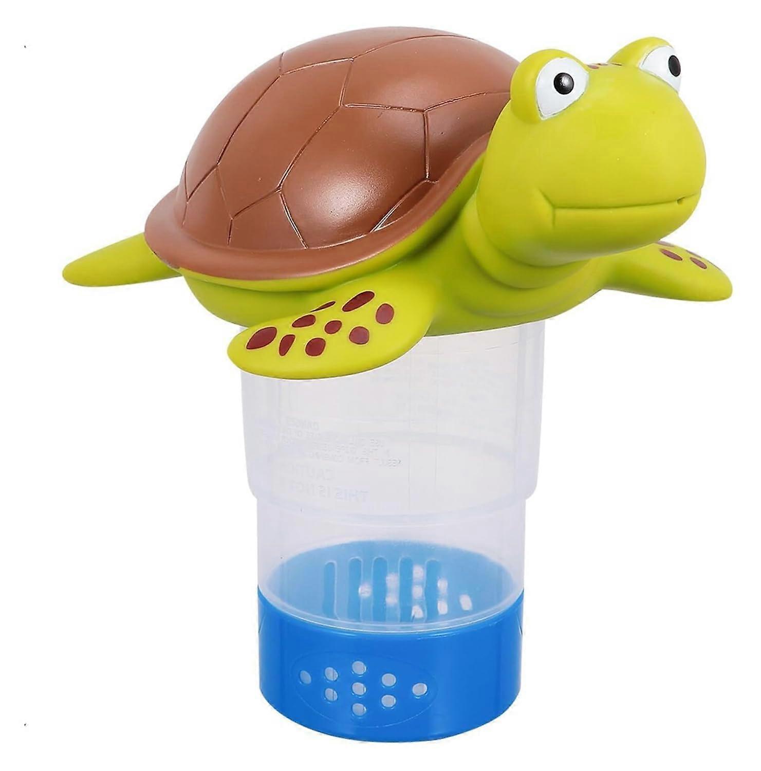 Turtle Floating Chlorine Dispenser with Continuous Release, Foldable Holder for 1 and 3 Inch Tablets