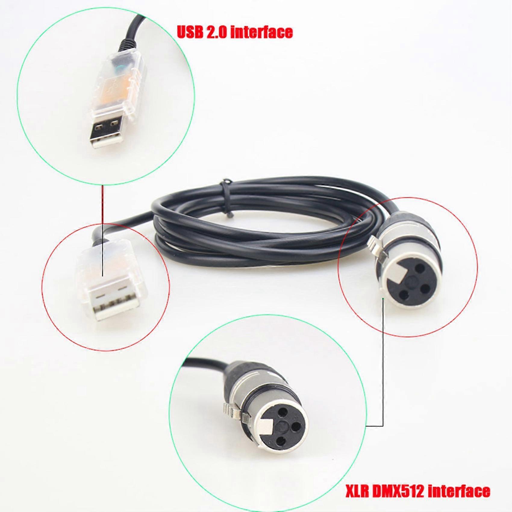 2X USB to DMX Interface Adapter LED DMX512 Computer PC Stage Lighting Controller Dimmer ,Adapter Cable