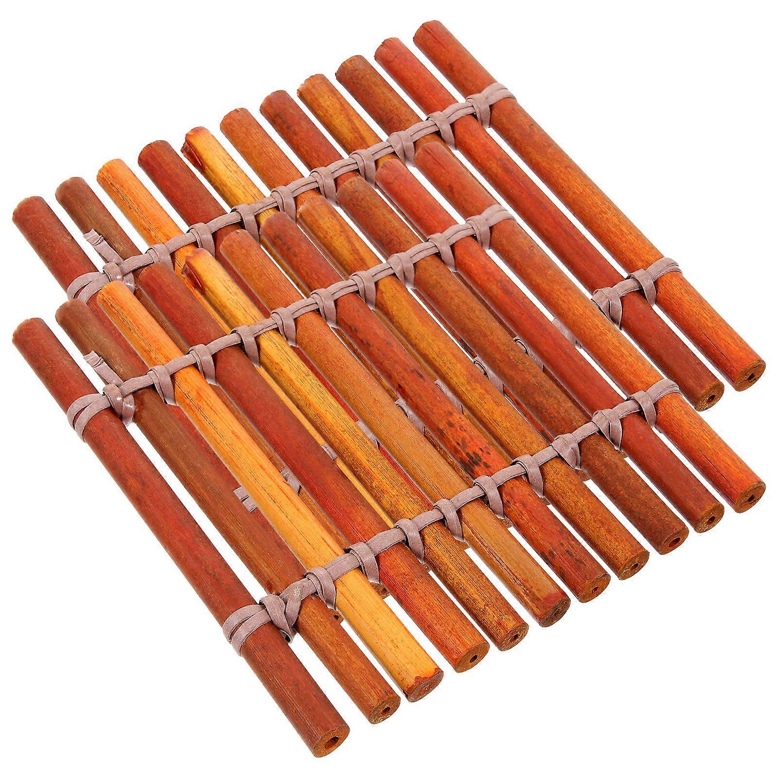 Brown Bamboo Craft Mat Placemat for Home Use 2Pcs Multipurpose Coasters