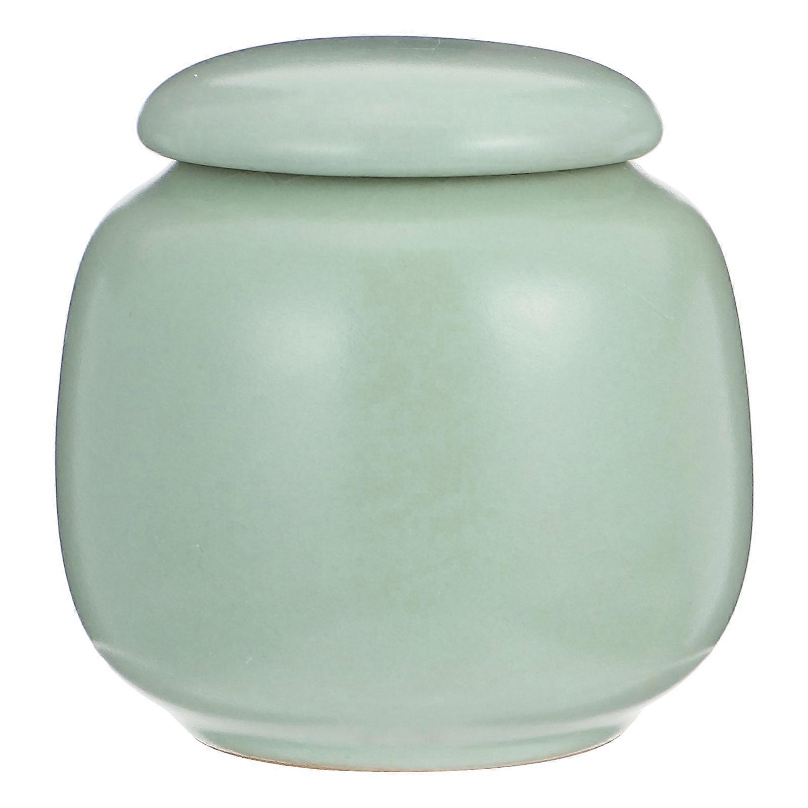 Ceramic Ashes Box for Storage with Light Green Small Ceramic Urn