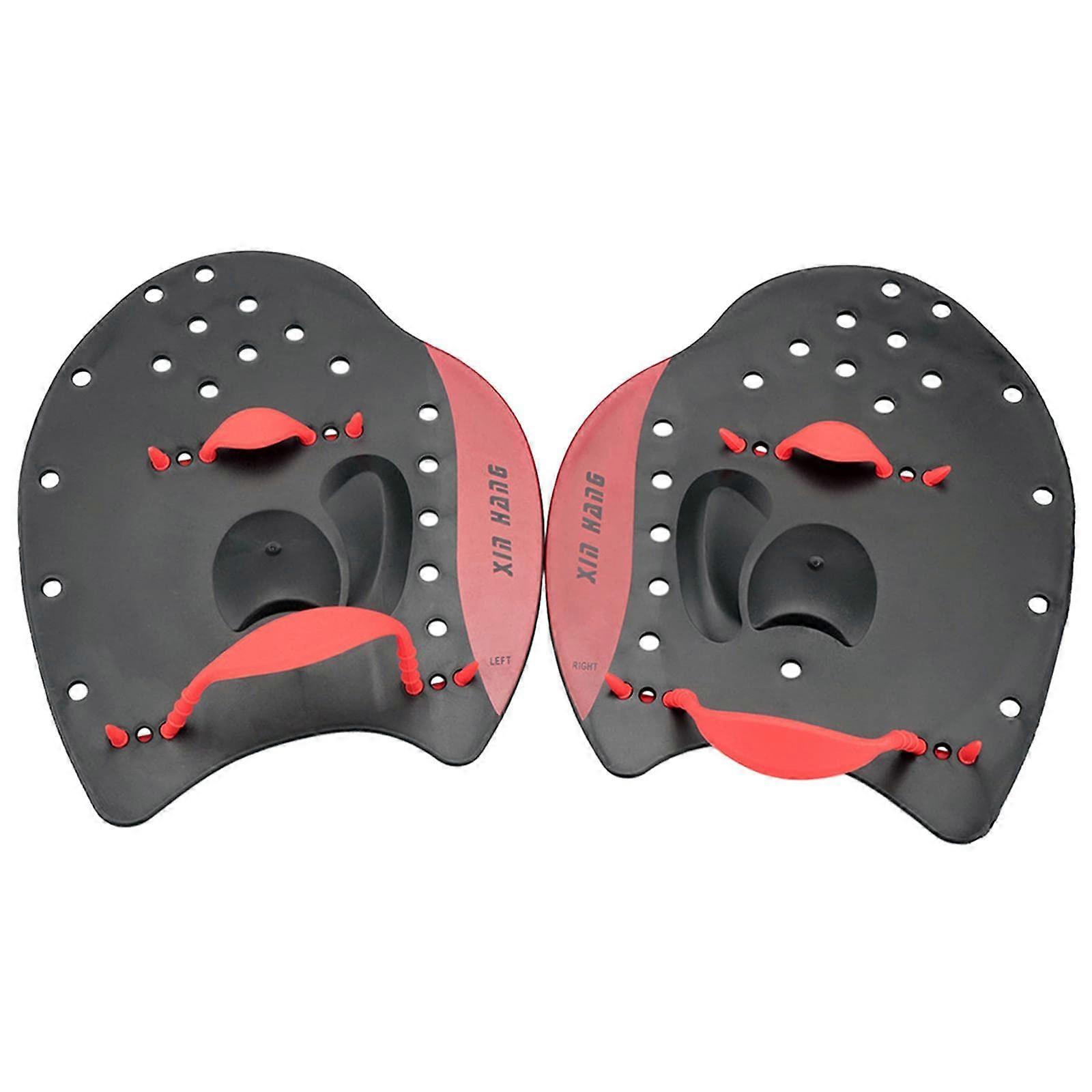 Swim Training Hand Paddles Red Small Ergonomic Durable Flat Design for Pool Exercise