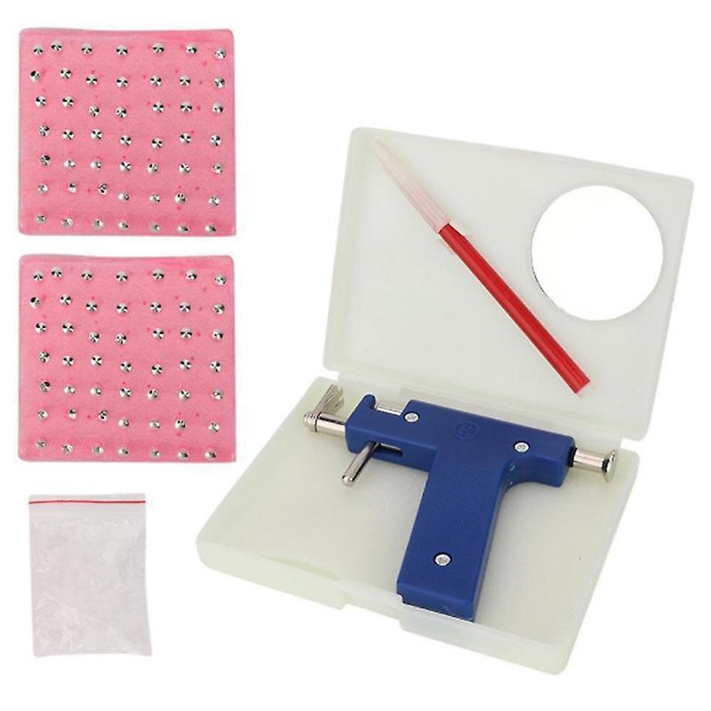 Stainless Steel Body Piercing Tool Kit Professional Ear Nose Navel Piercing Machine with Ears Studs
