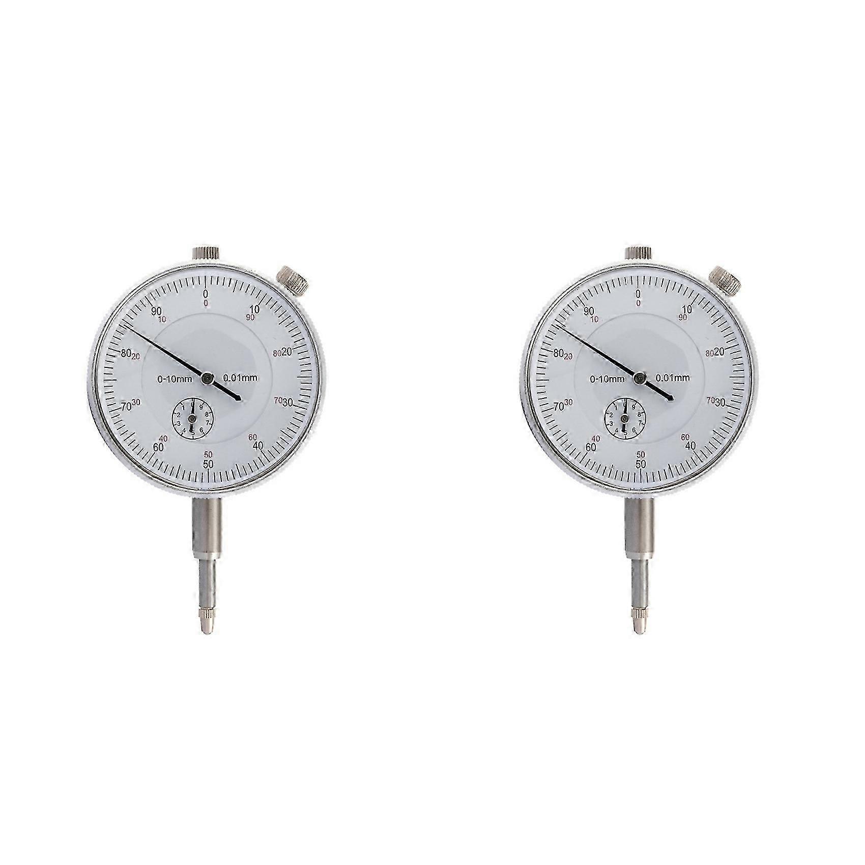 2X Dial Indicator Micrometer Hour Type Indicator Precision Comparator Measuring Clock Indicator Measuring Instrument