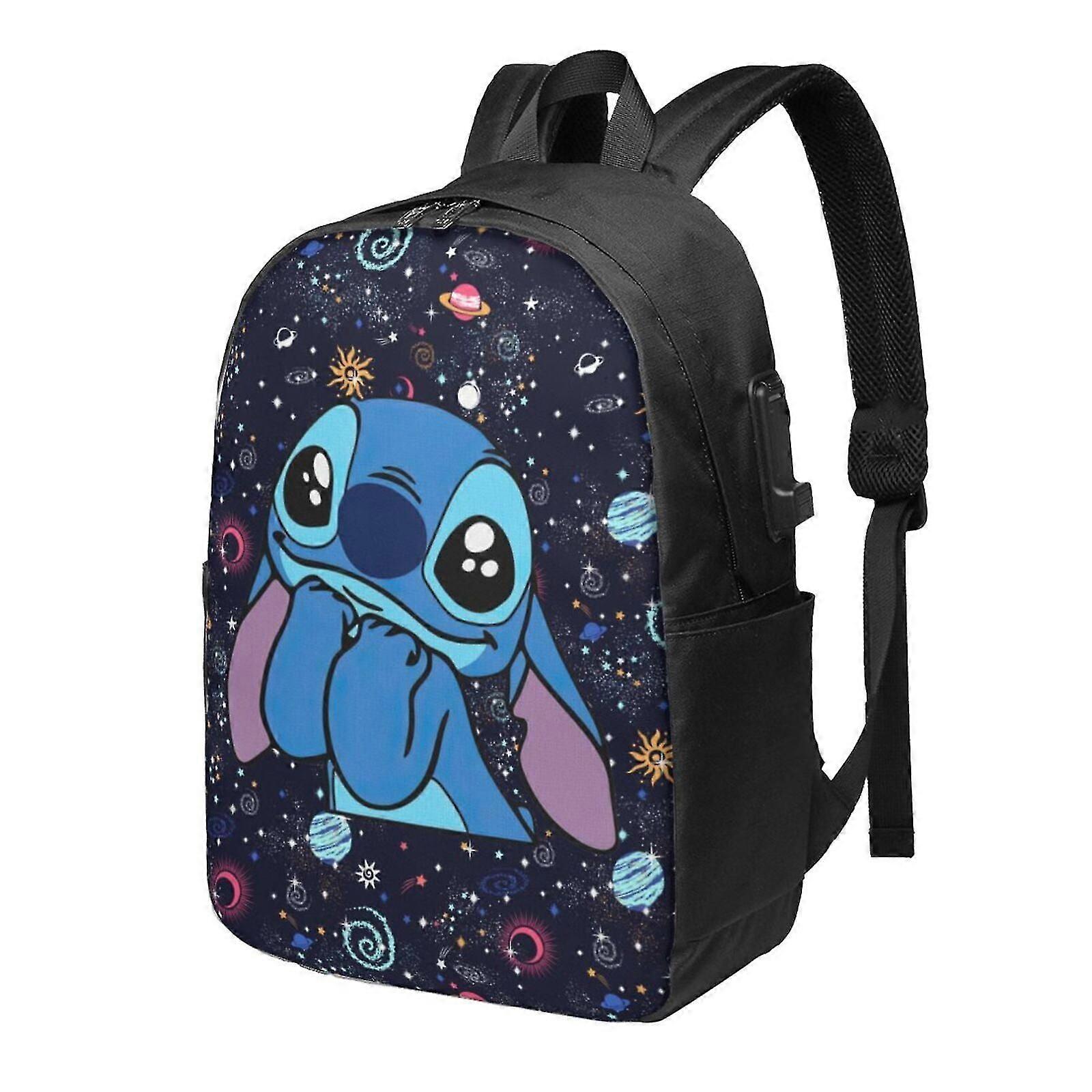 j7483 Lilo & Stitch Backpack With USB Charging Port, Travel Laptop Backpack, Water Resistant College School Computer Bag, Durable Daypack, Fit 16 Inch