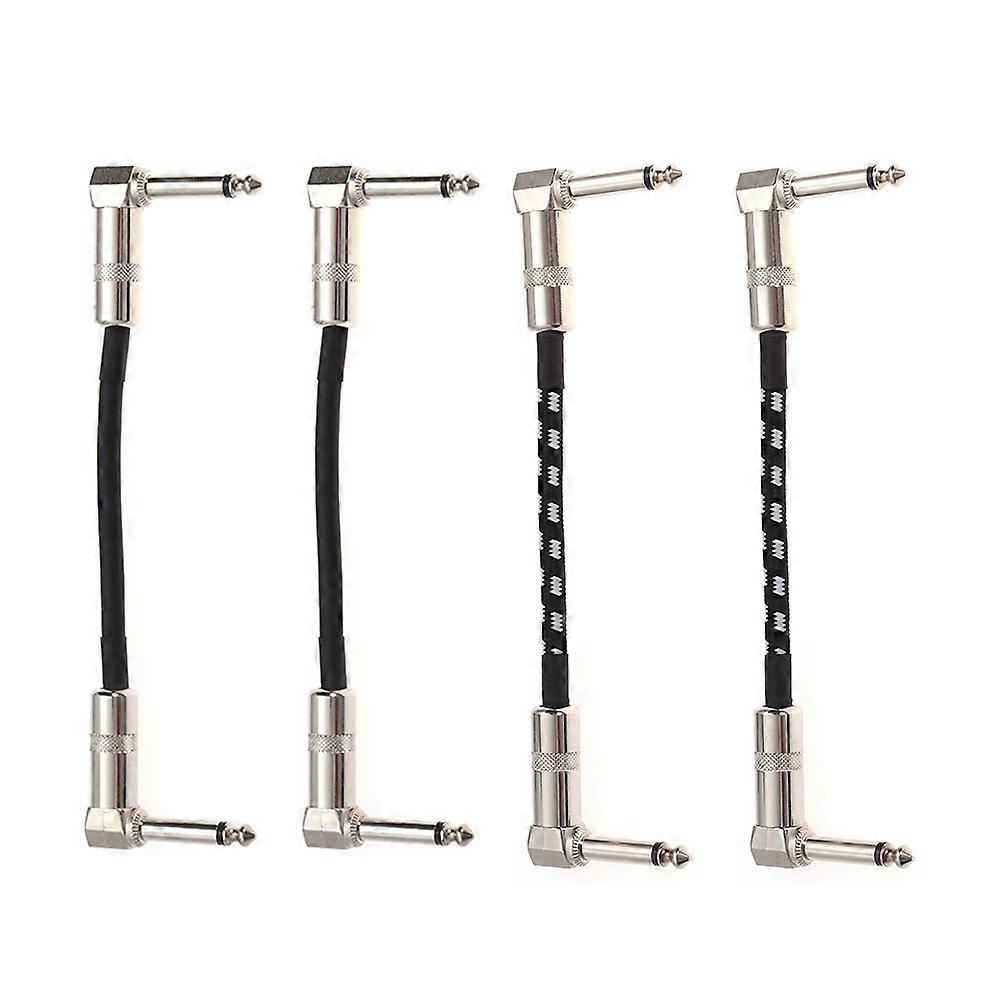 Guitar Instrument Cable Patch Cord for Noise Reduction 8Pcs Silver Copper
