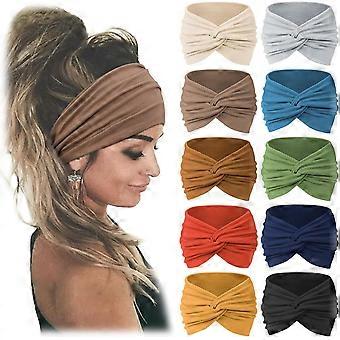 10 PCS Women Headbands African Wide Hair Wrap Extra Turban Head Bands for Lady
