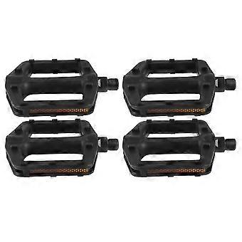 Pedales antideslizantes para bicicleta de montaña, 2 pares, plástico negro.