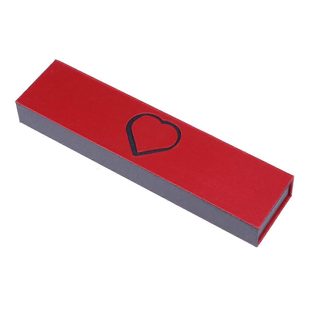 Eheringbox, rote Schmuckschatulle mit Herzmuster