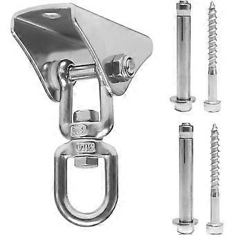 Heavy Duty Swing Hanger Hook, 360 Swivel Swing hook with 4 Screws for Porch Yoga Seat Hammock Sandbag Indoor Outdoor Stainless Steel Swivel Hook Fi