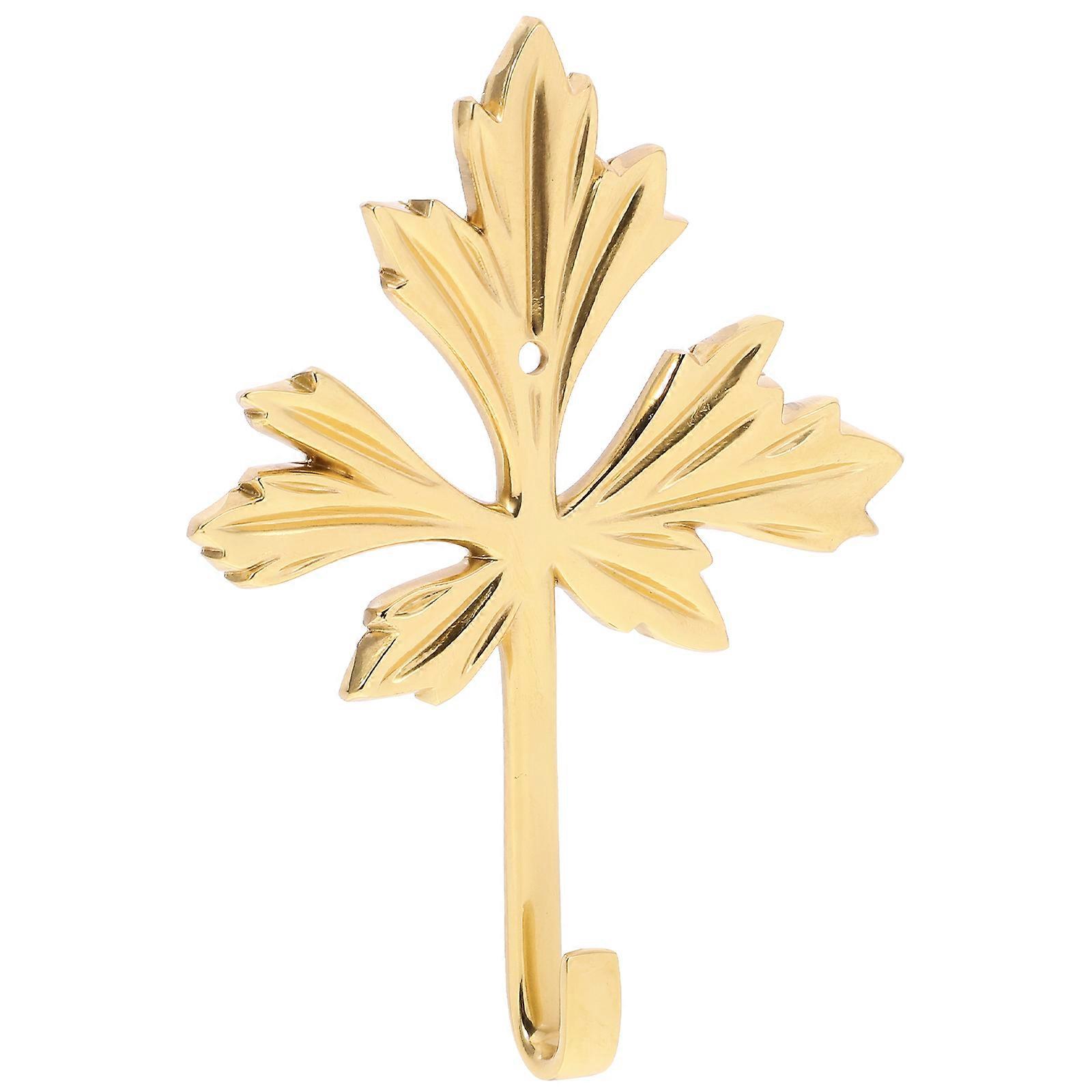 Decorative Brass Coat Hook Maple Leaf Wall Hanger for Bathroom