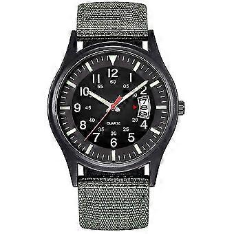 Men's Army Tactical Field Sports Analog Watch for Work, Waterproof Outdoor Casual Quartz Watch Men, Green Bracelet