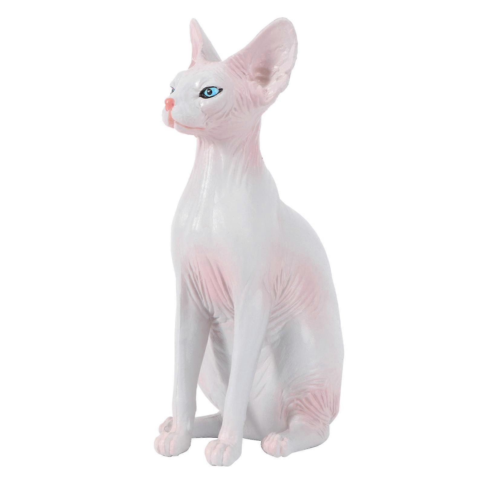 Realistic Kitten Models Light Grey Static Solid Animal Model Office Decoration 8.6x4.6cm 1Pack