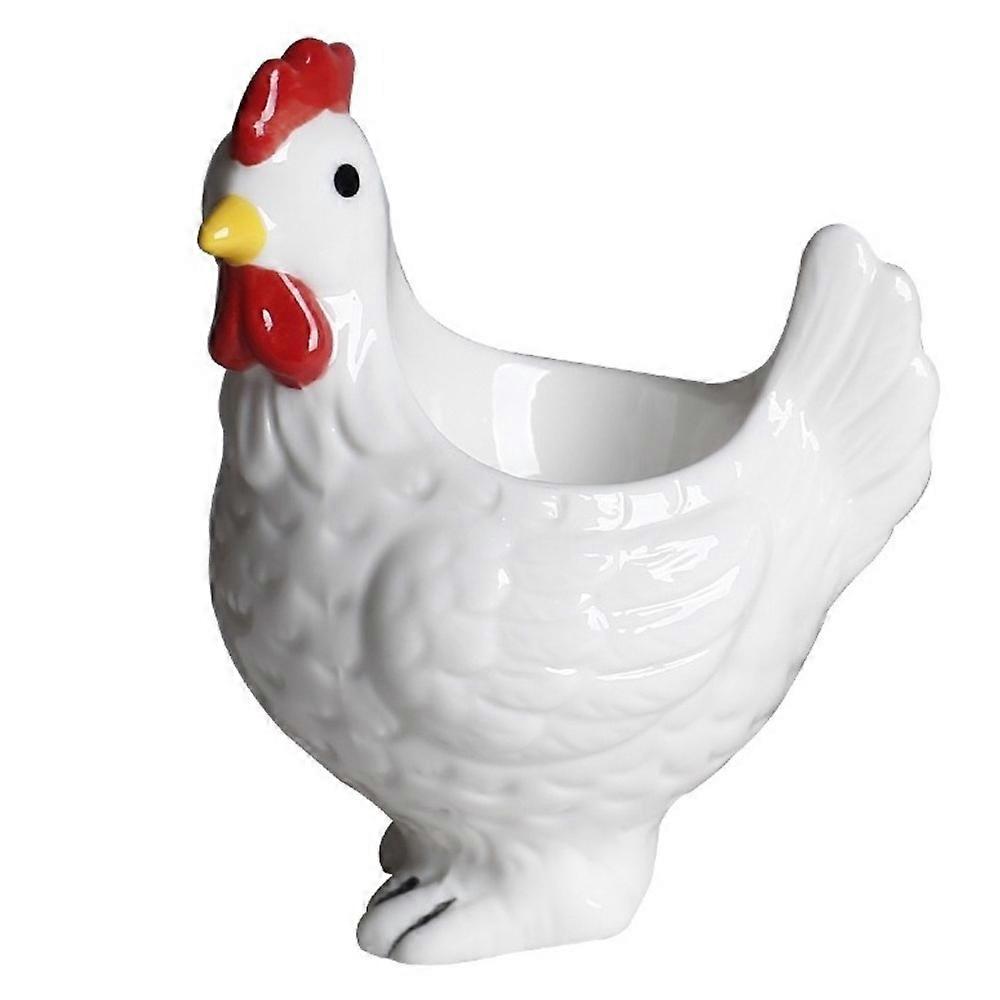 Creative Chicken Shape Ceramic Egg Cup Cartoon Decorative Chicken Egg Holder
