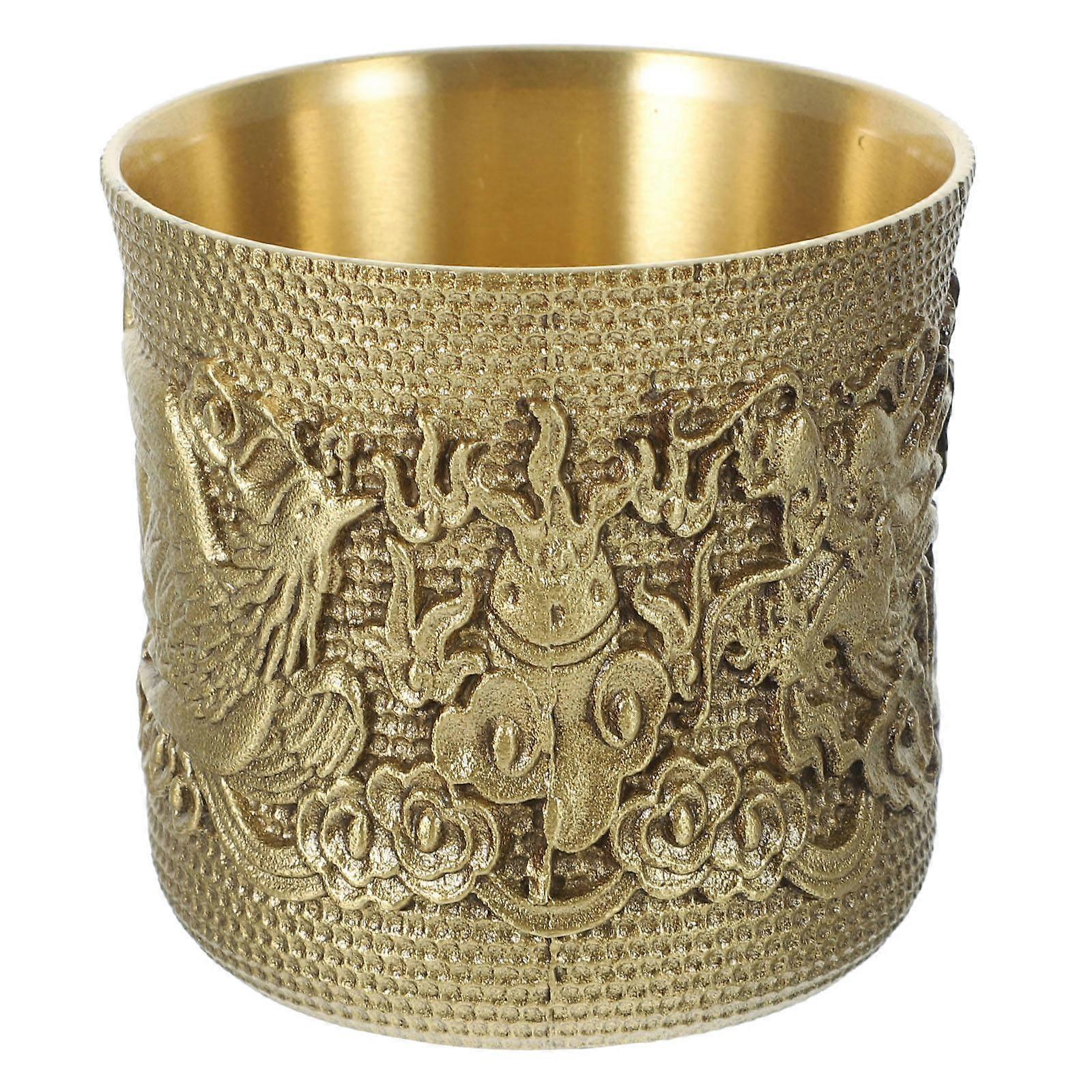 Copper Dragon Phoenix Cup Vintage Whiskey Glass Multi-Function Set