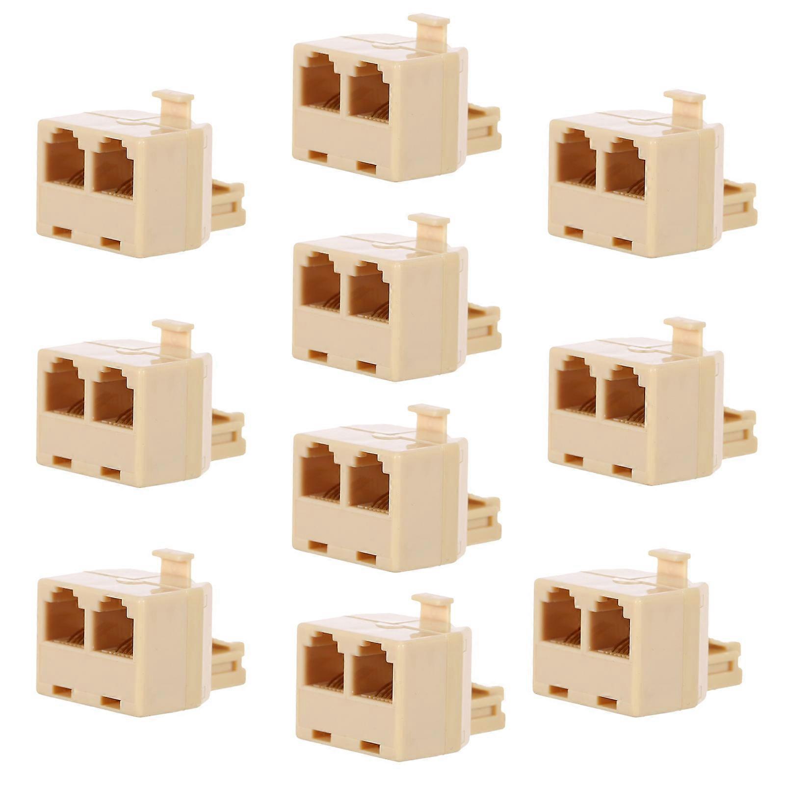 10PCS RJ11 Socket Splitter Telefoon Wandscheider Telefoon Plug Splitter