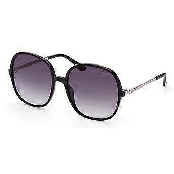Guess GU7844 01B Vollrand-Sonnenbrille für Damen, glänzend schwarz, rund, UV3 Original