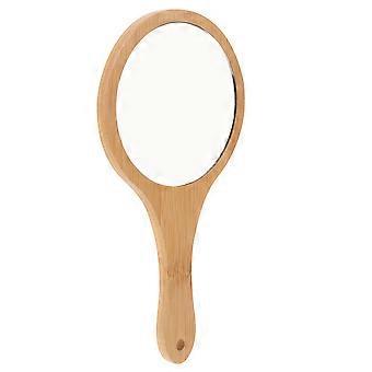 Portable Handheld Makeup Mirror With Bamboo Handle For Women Cute And Vintage Mirror Small Lightweight Makeup Supply For Personal Grooming