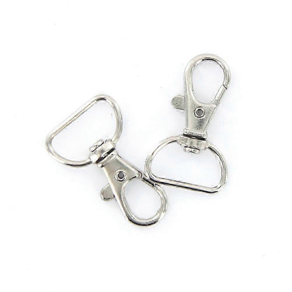 10 Pcs 360 Degree Swivel Snap Hooks, Silver Iron, for Key Rings, Dog Leashes, DIY Crafts