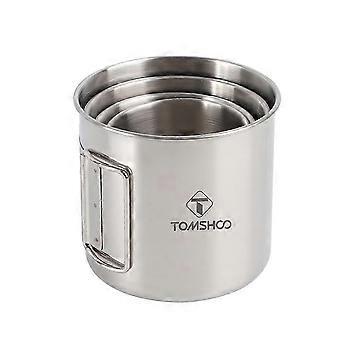 Camping Mugs Set of 4 Foldable Stainless Steel Travel Cups with Handles Portable for Outdoor Sports Picnics Hiking and Fishing Travel