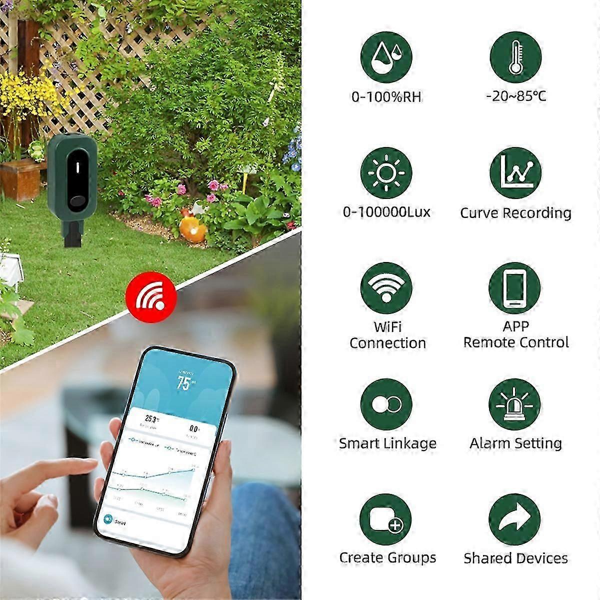 Zigbee Tuya Soil Tester Sunlight Temp Moisture Meter