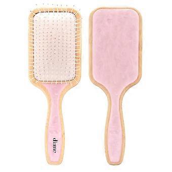 Pink Marble Detangle Hair Brush for Wet & Dry Hair, Anti-Breakage Detangler Wooden with Flexible Cushion Base, Ball-Tipped Nylon Bristles, All Types, 