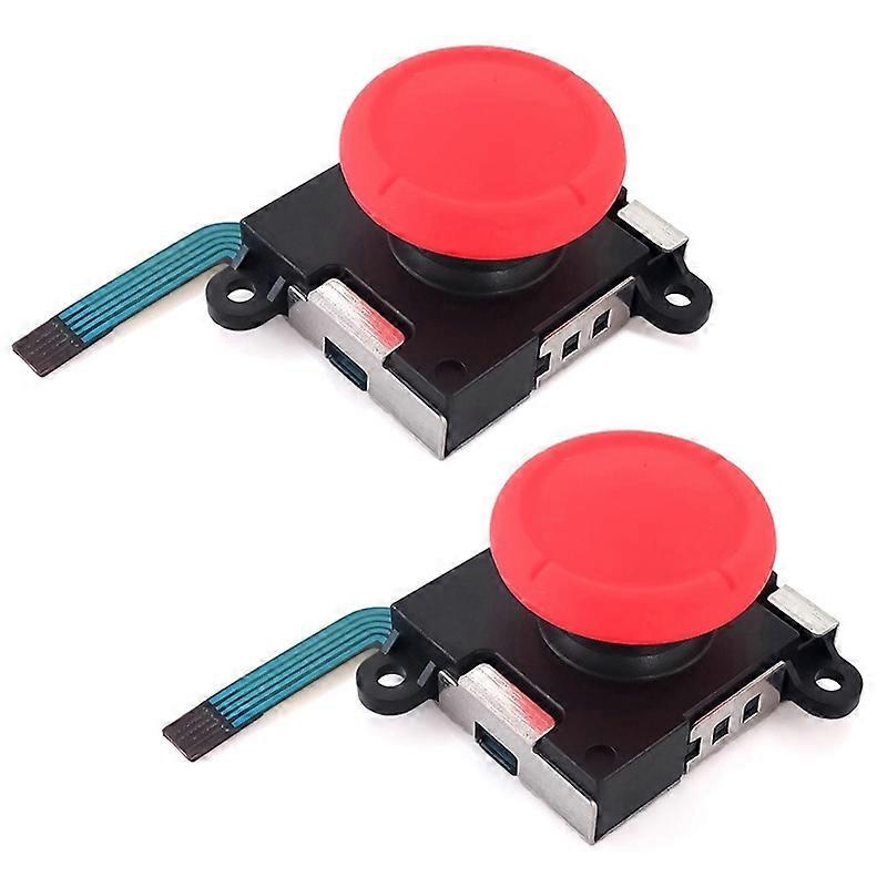 For Nintendo Switch 2-piece Joystick Set Left Right Stick Replacement Part Red