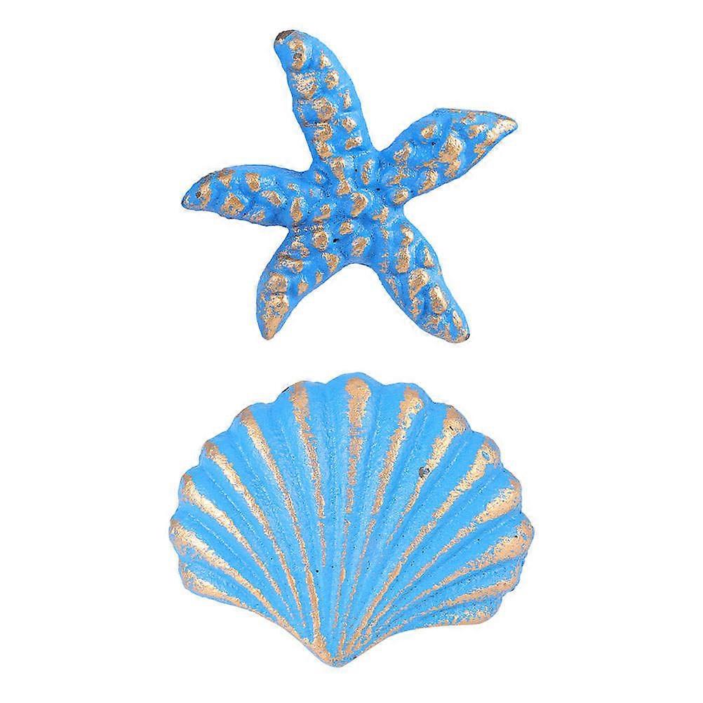 Ocean Style Wardrobe Handles for Holding 2Pcs Classic Blue Iron Pull Knobs