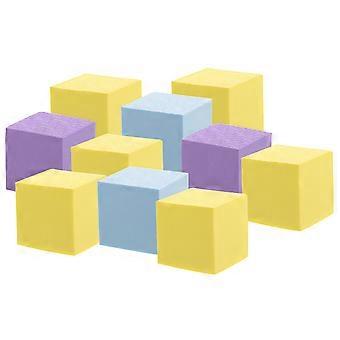 10PCS bunter Würfelblock DIY Design Modell Block Block Schwammblock Würfel Würfel Trainingshilfe Solide Geometrie Studing Tools für Kinder Lehrer verwenden Größe 5CM zufällig