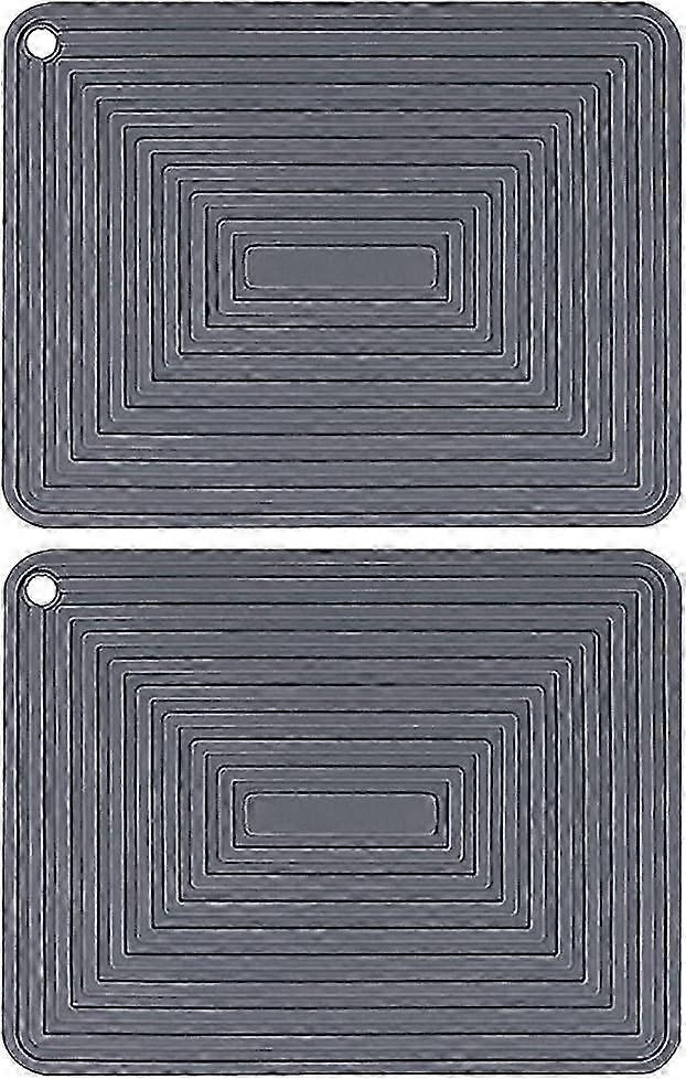 2 Pack Heat Resistant Wave Pattern Silicone Thick Square Drying Mats
