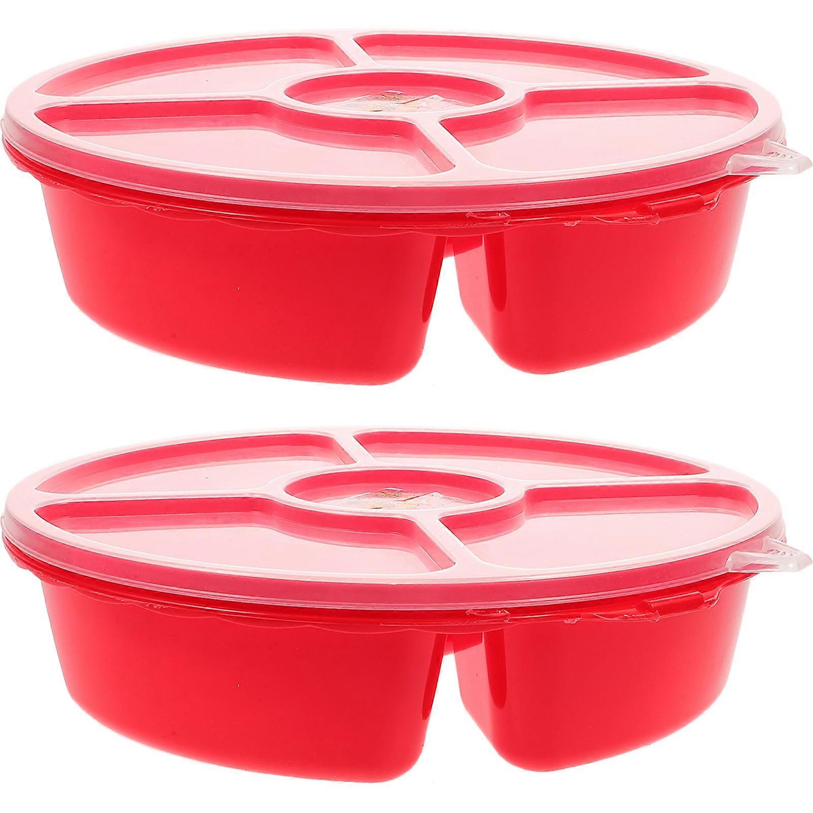 Blue Snack Tray with Lid for Fruit Storage Creative Serving Set