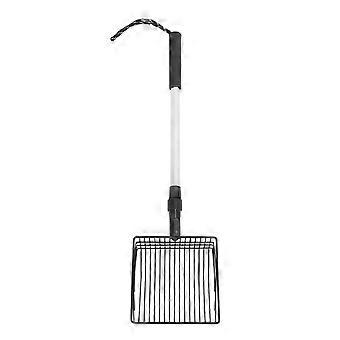 Pelle litire extensible pour chat, légère et polyvalente, avec tamis fin et long manche, en métal, pour poulailler, modèle A, manche en 2 sections