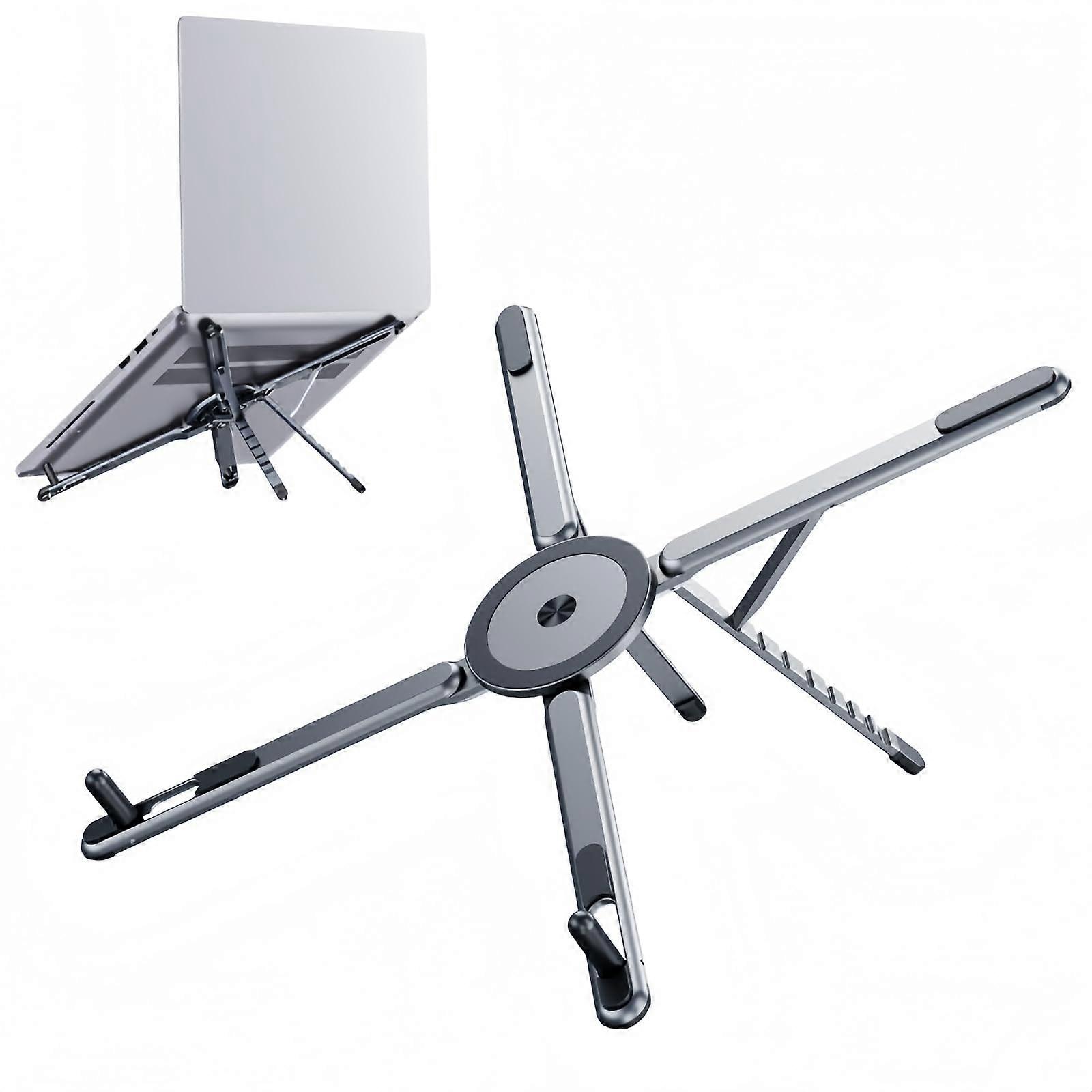 Adjustable Laptop Stand, MultiAngle Ergonomic Riser, Stable SpaceSaving for Desk and Travel