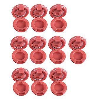 10pcs Rose Design Refillable Lip Balm Jars with Miroor Leak Proof Cosmetic Containers Travel Plastic Cosmetic Rack  Grapefruit color